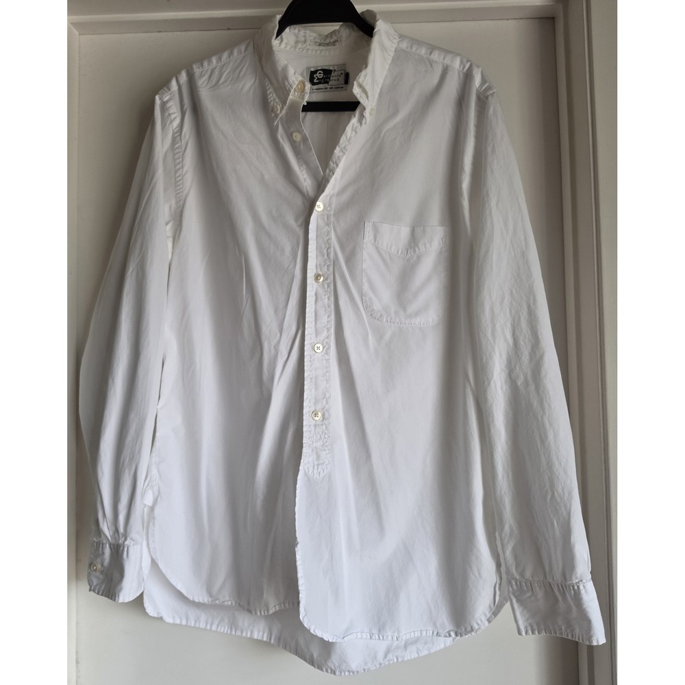 Engineered Garments White Long Sleeve Shirt Size L Collared Casual Workwear
